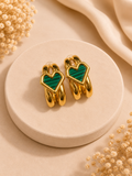 Brincos Coração Verde  - Jewelry Saudade