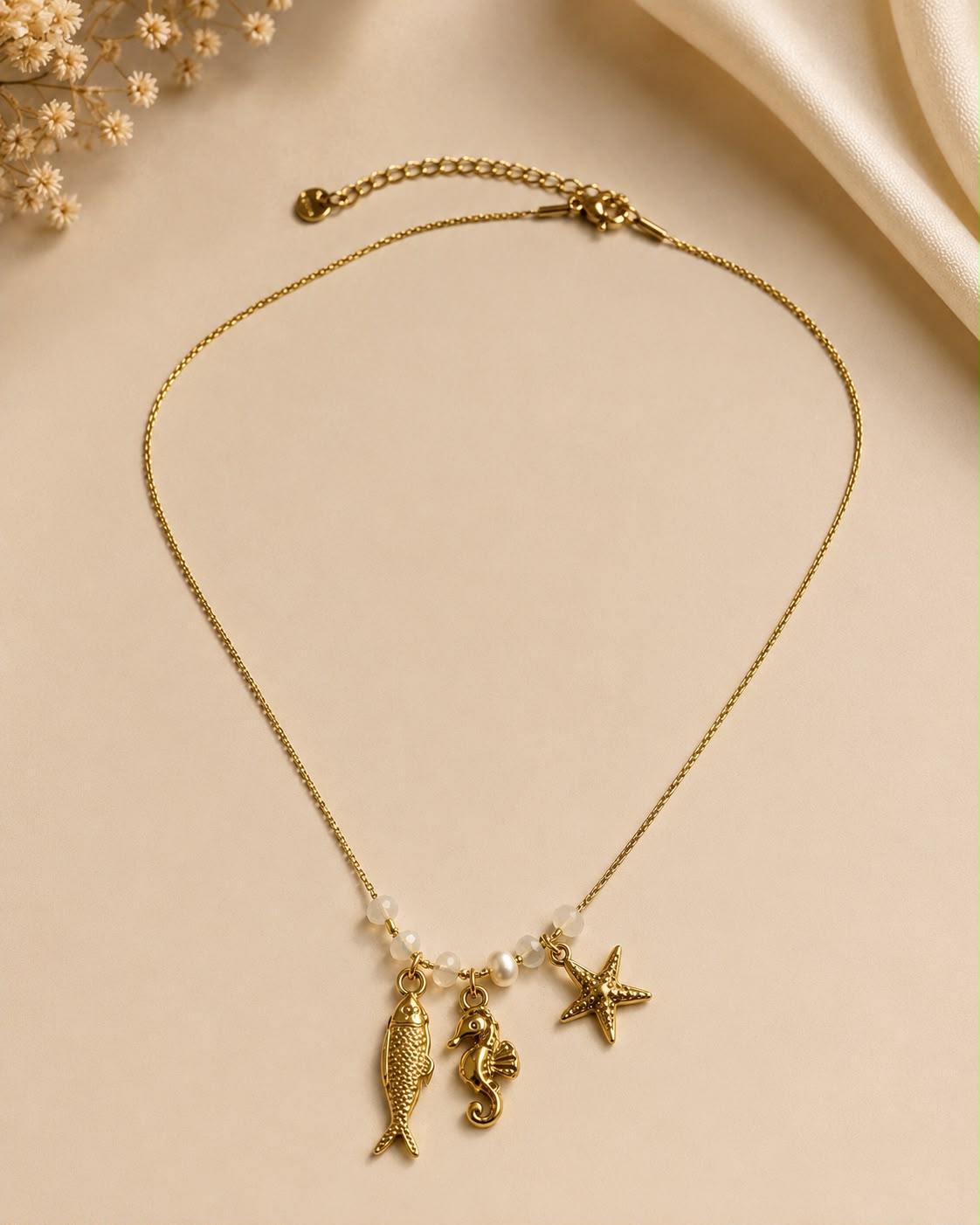 Colar Oceano Pérola Gold - Jewelry Saudade